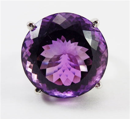 Amethyst Solitaire Sterling Silver Ring