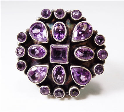 Beautiful Amethyst Stone Sterling Silver Ring