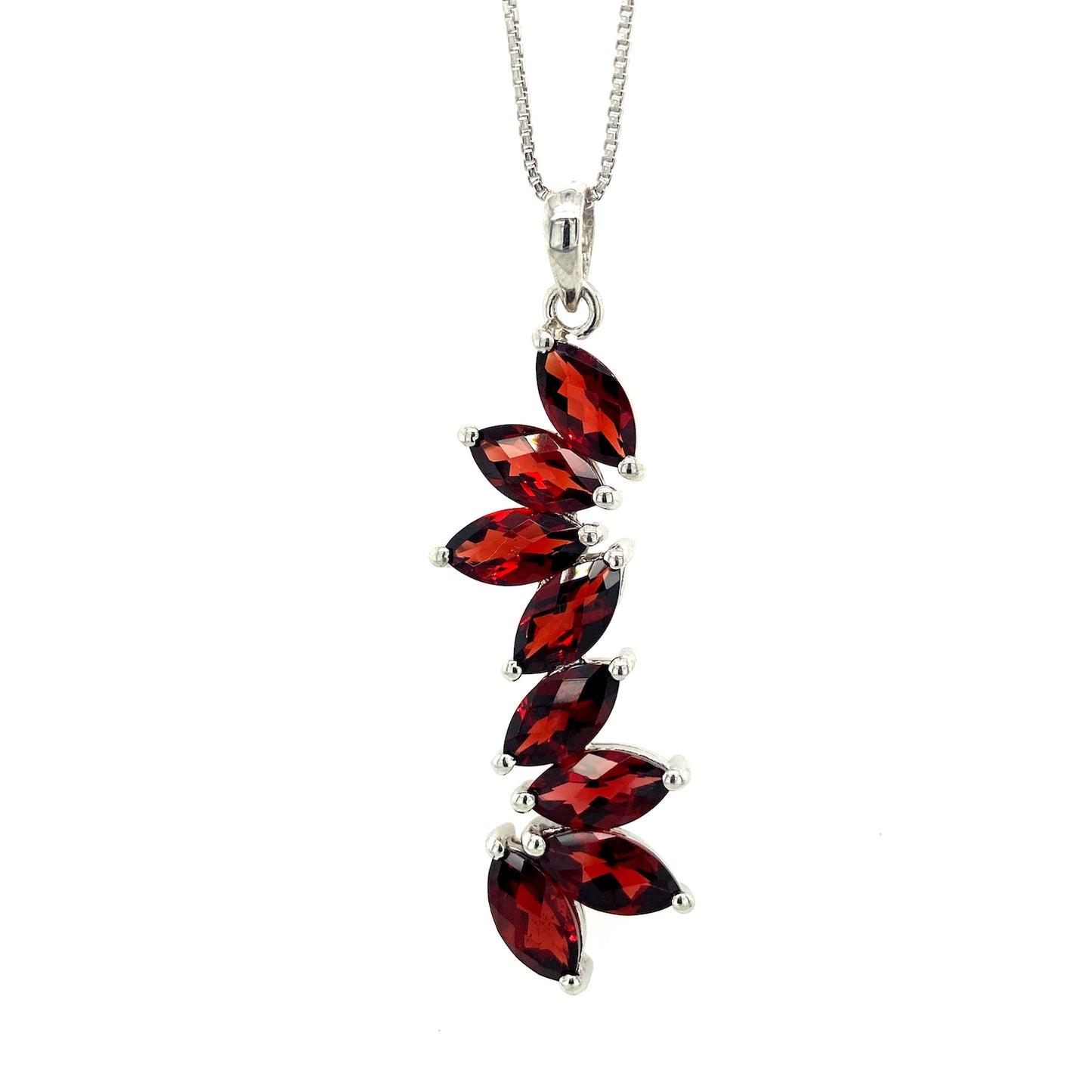 Natural Garnet Pendant 925 Sterling Silver