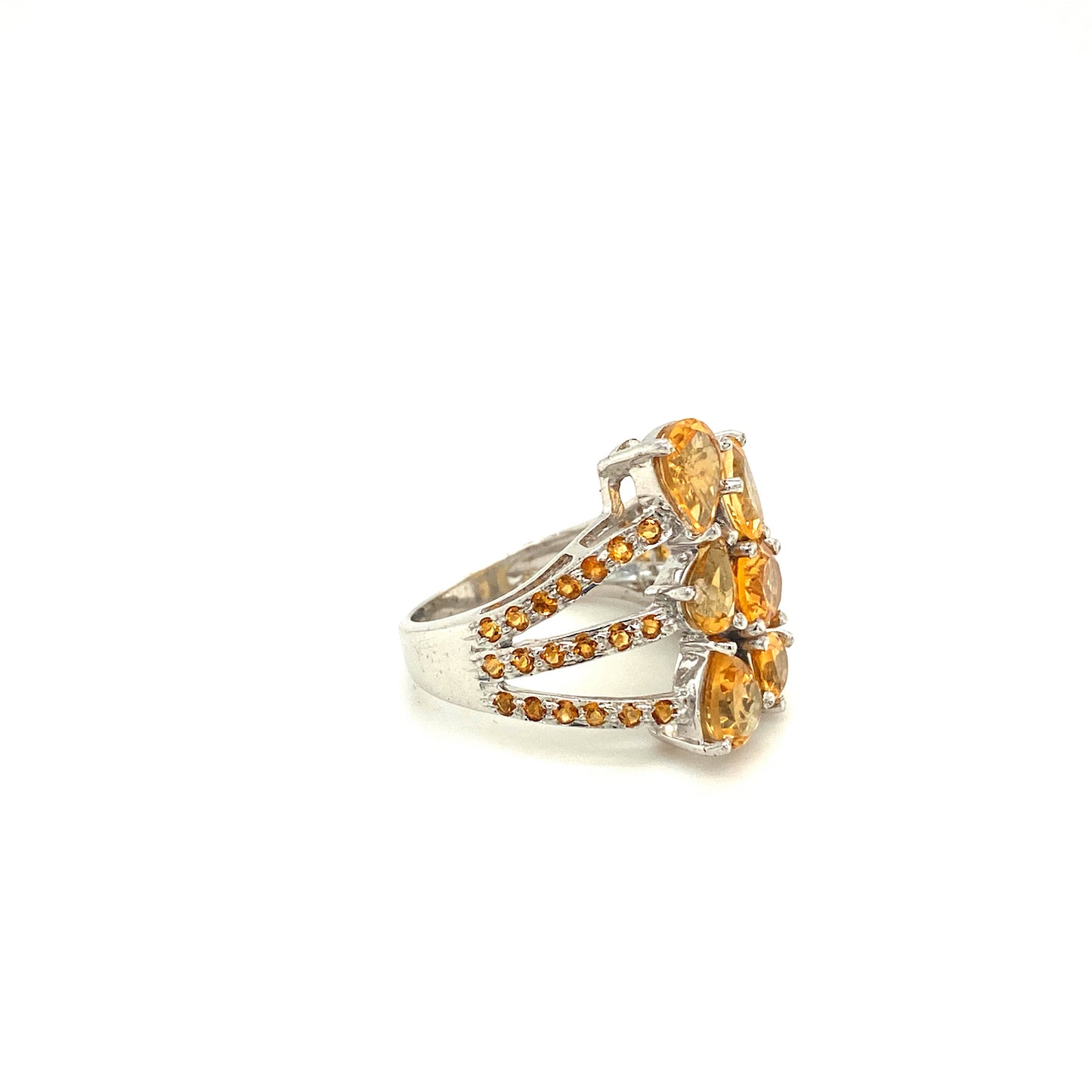 Natural Citrine Gemstone 925 Sterling Silver Ring