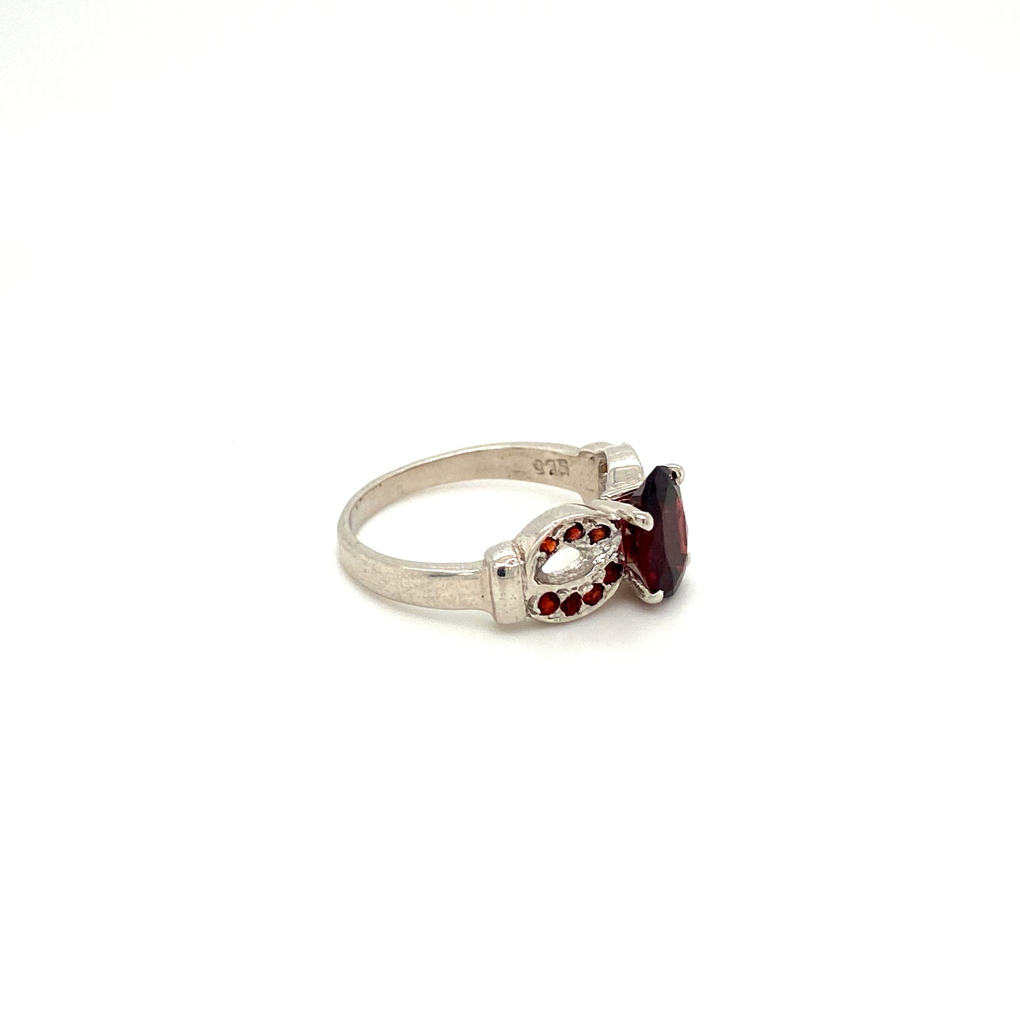 Natural Garnet Gemstone 925 Sterling Silver Ring