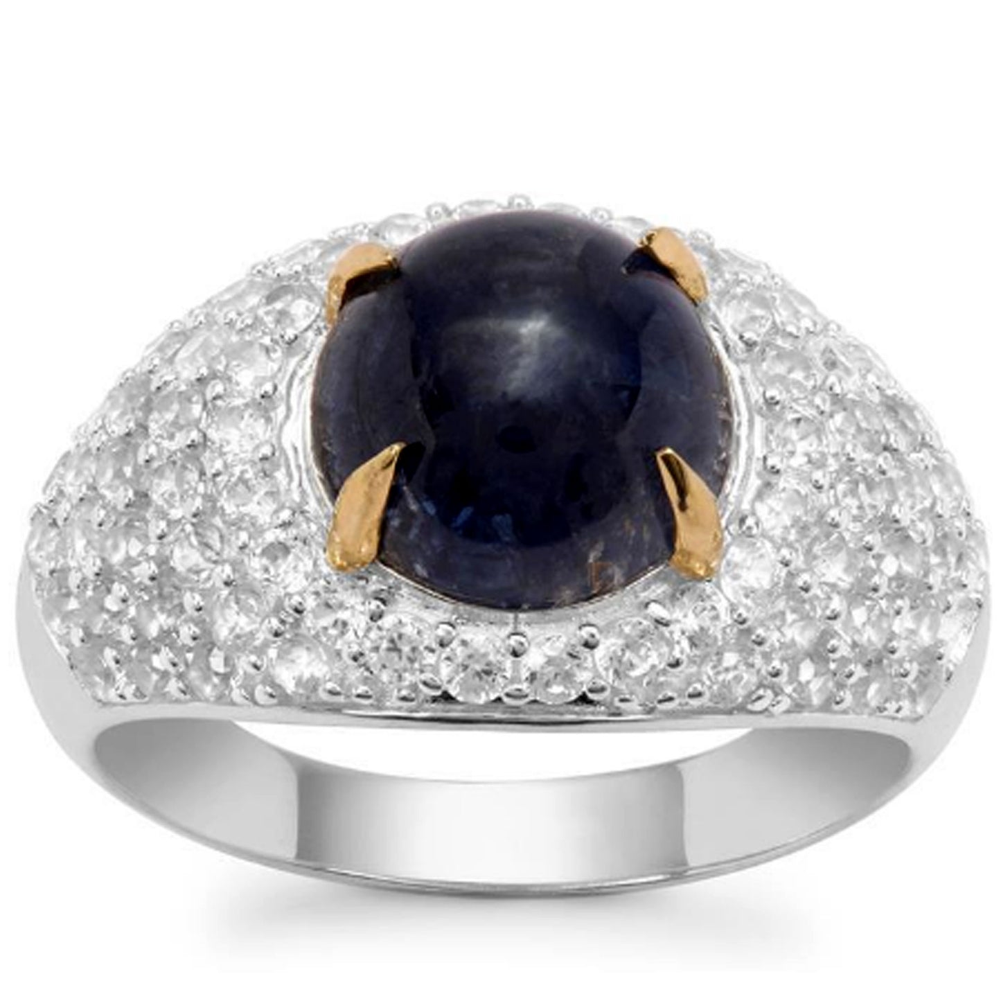 Black Sapphire Diamond 14k Soild Gold Ring