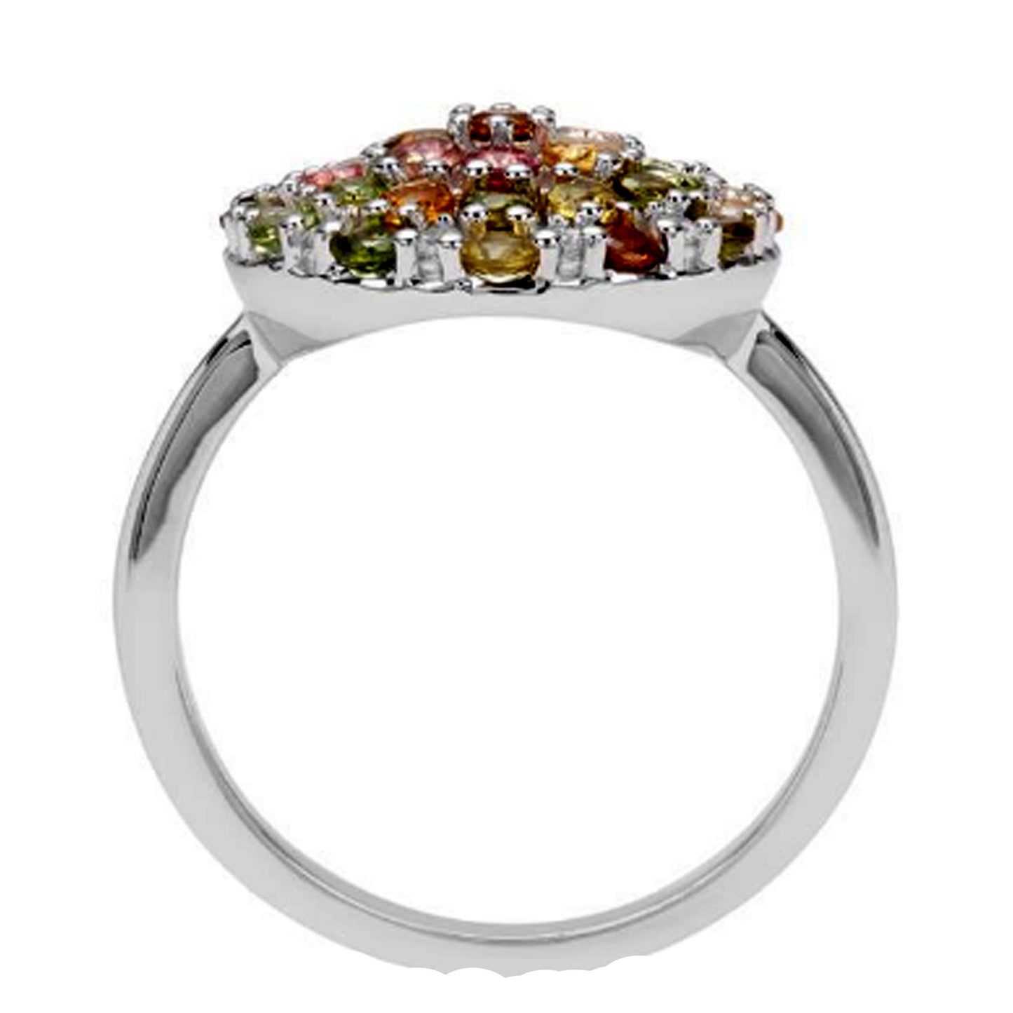 Natural Multi Tourmaline Gold Band Ring 14k Gold