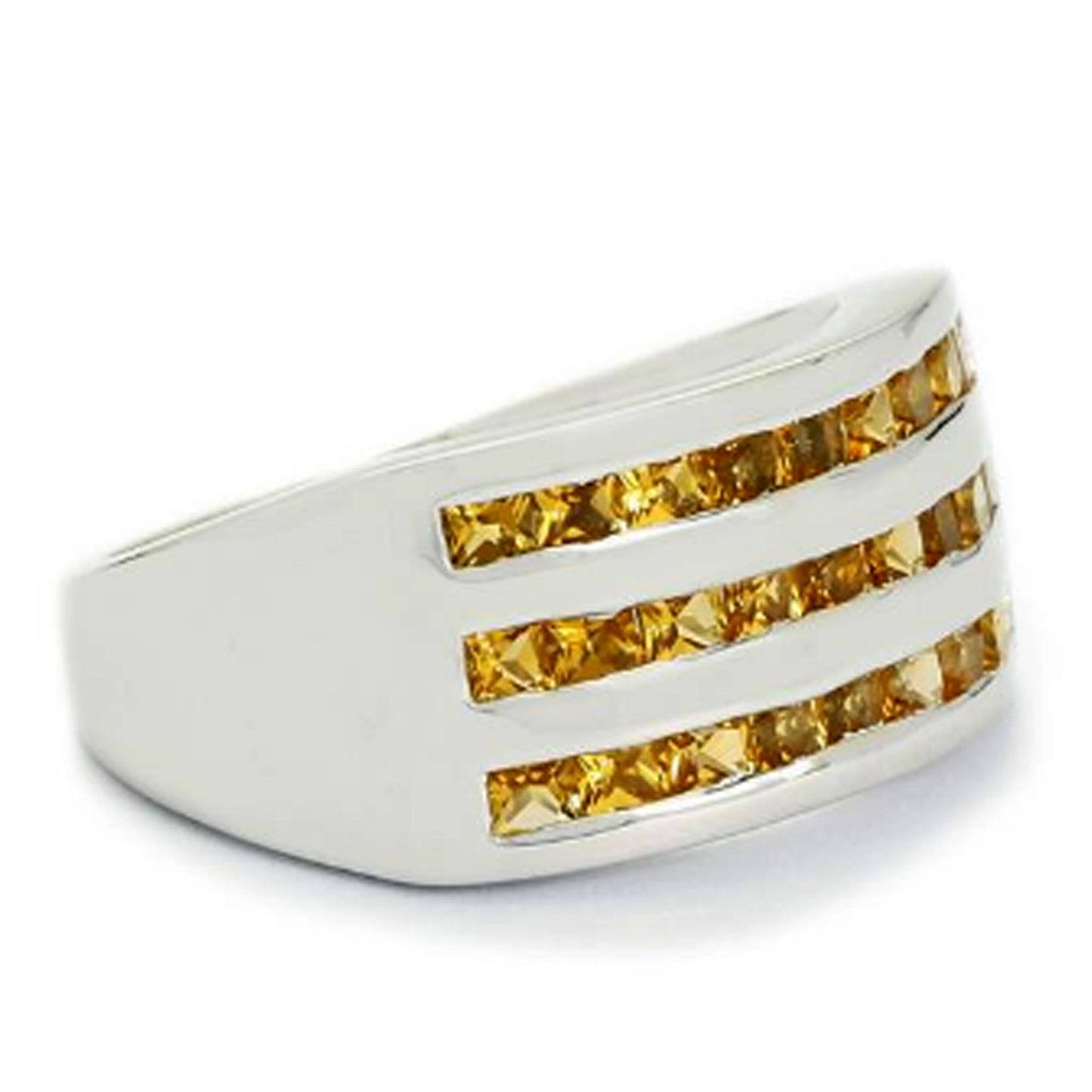 Yellow Tourmaline Gold Band Ring 14k Gold