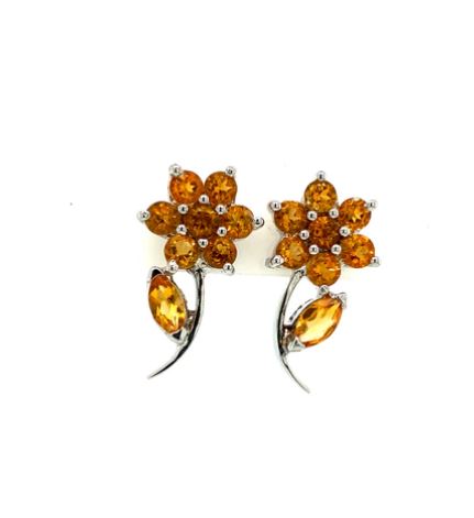 Natural Citrine Earring 925 Sterling Silver