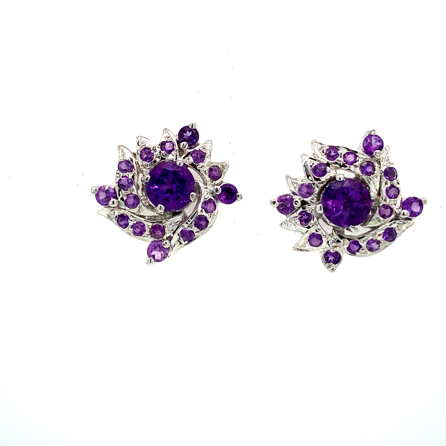 Natural Amethyst Gemstone Earring 925 Sterling Silver
