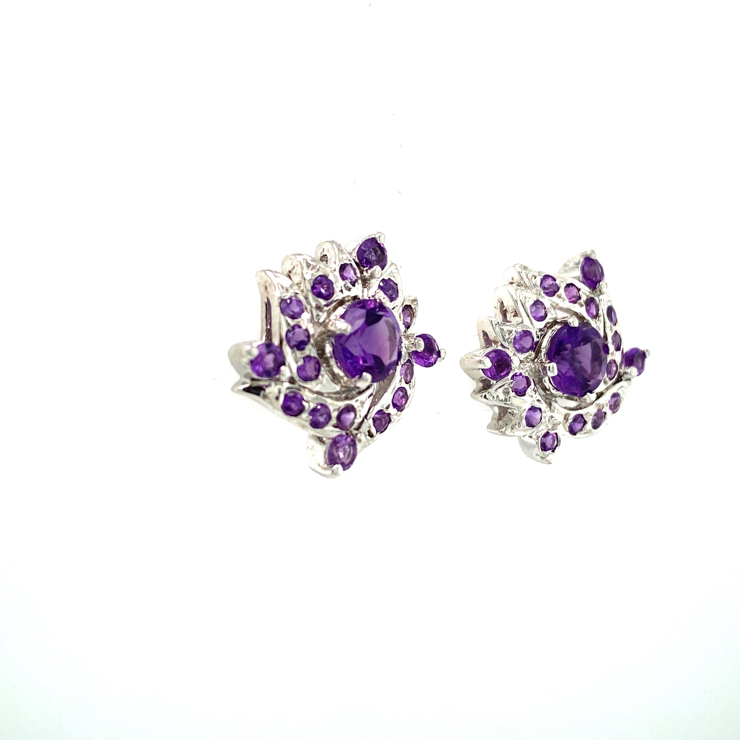 Natural Amethyst Gemstone Earring 925 Sterling Silver