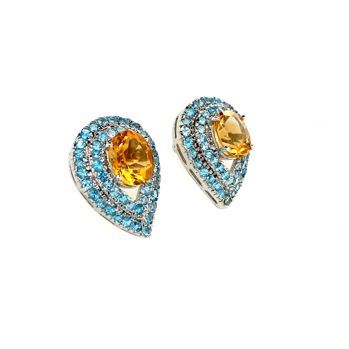 Natural Citrine Earring 925 Sterling Silver