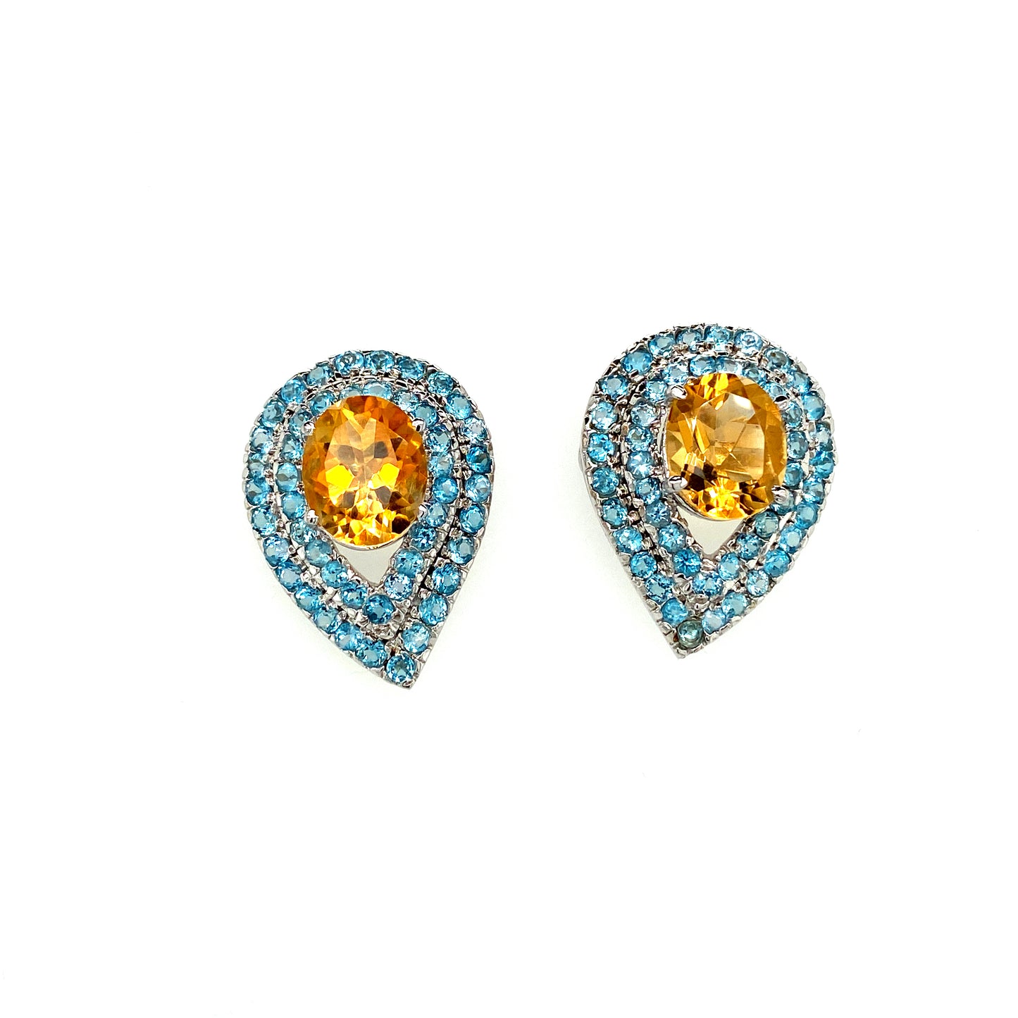 Natural Citrine Earring 925 Sterling Silver
