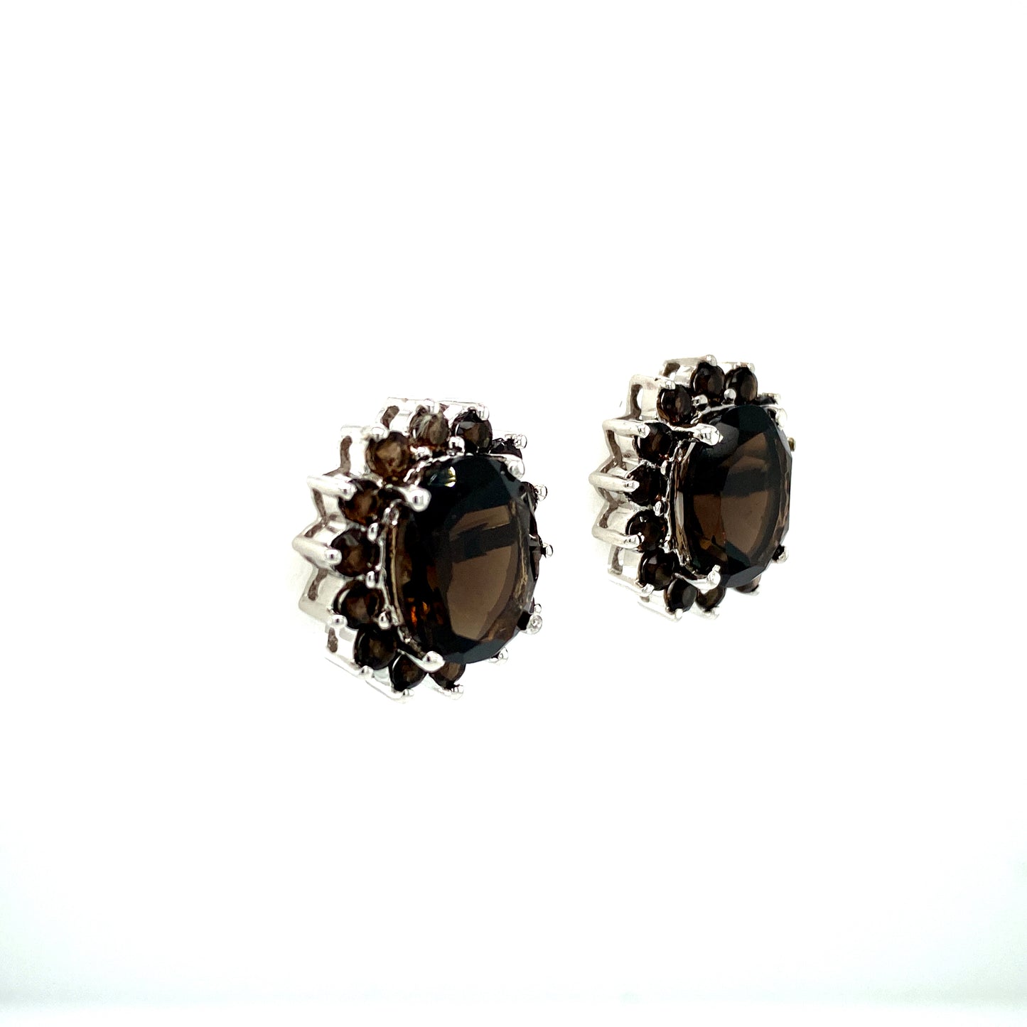Natural Smoky Topaz Gemstone Earring 925 Sterling Silver