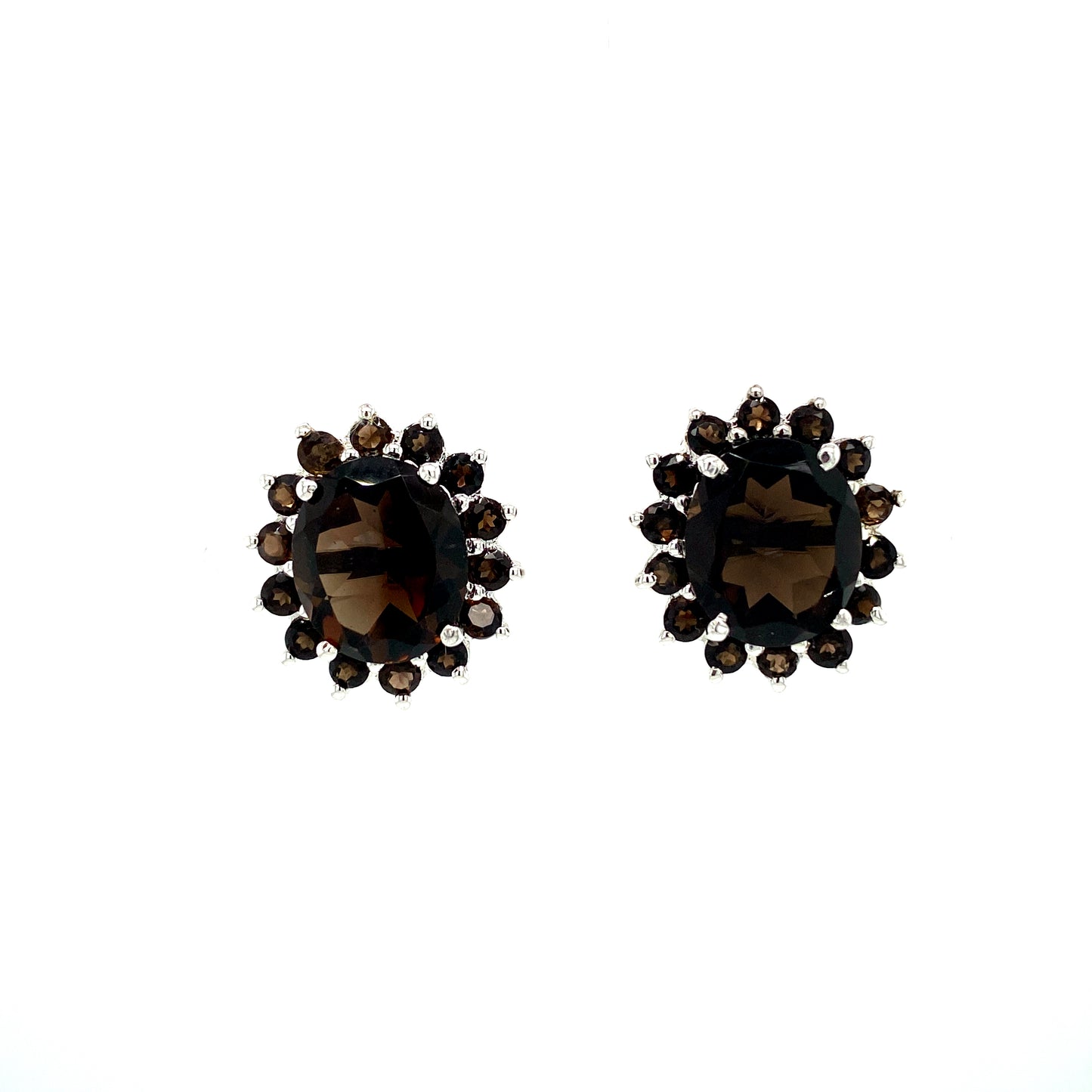 Natural Smoky Topaz Gemstone Earring 925 Sterling Silver