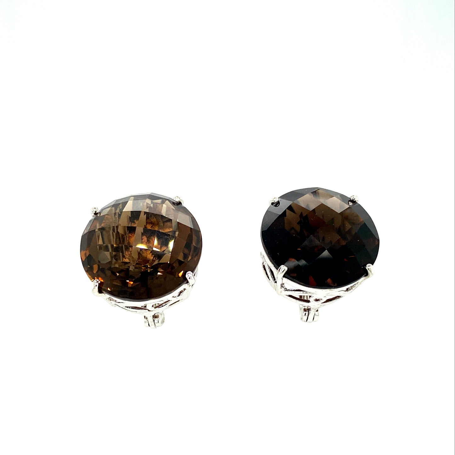 Natural Smoky Topaz Earring 925 Sterling Silver
