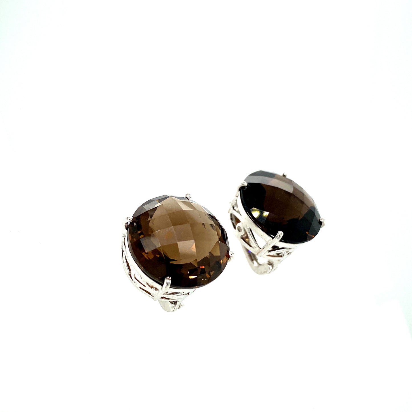 Natural Smoky Topaz Earring 925 Sterling Silver