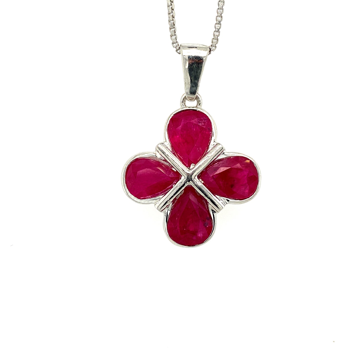 Natural Ruby Pendant 925 Sterling Silver