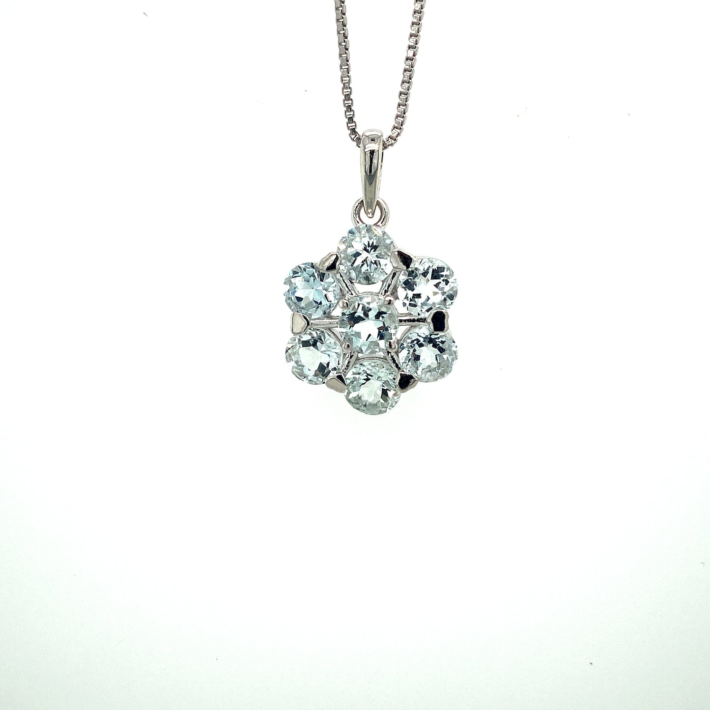 Natural Aquamarine Pendant 925 Sterling Silver