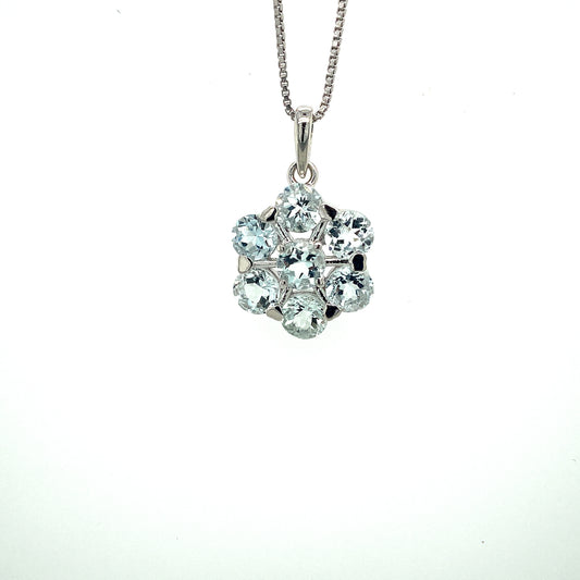 Natural Aquamarine Pendant 925 Sterling Silver