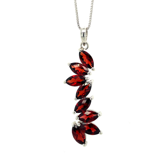 Natural Garnet Pendant 925 Sterling Silver