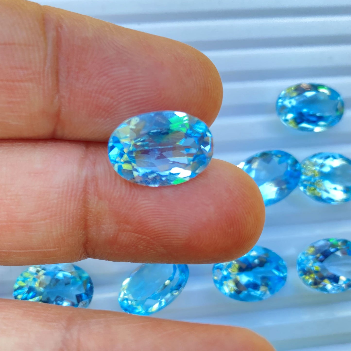 Natural Oval Calibrated 10x14 mm Blue Topaz Loose Gemstone