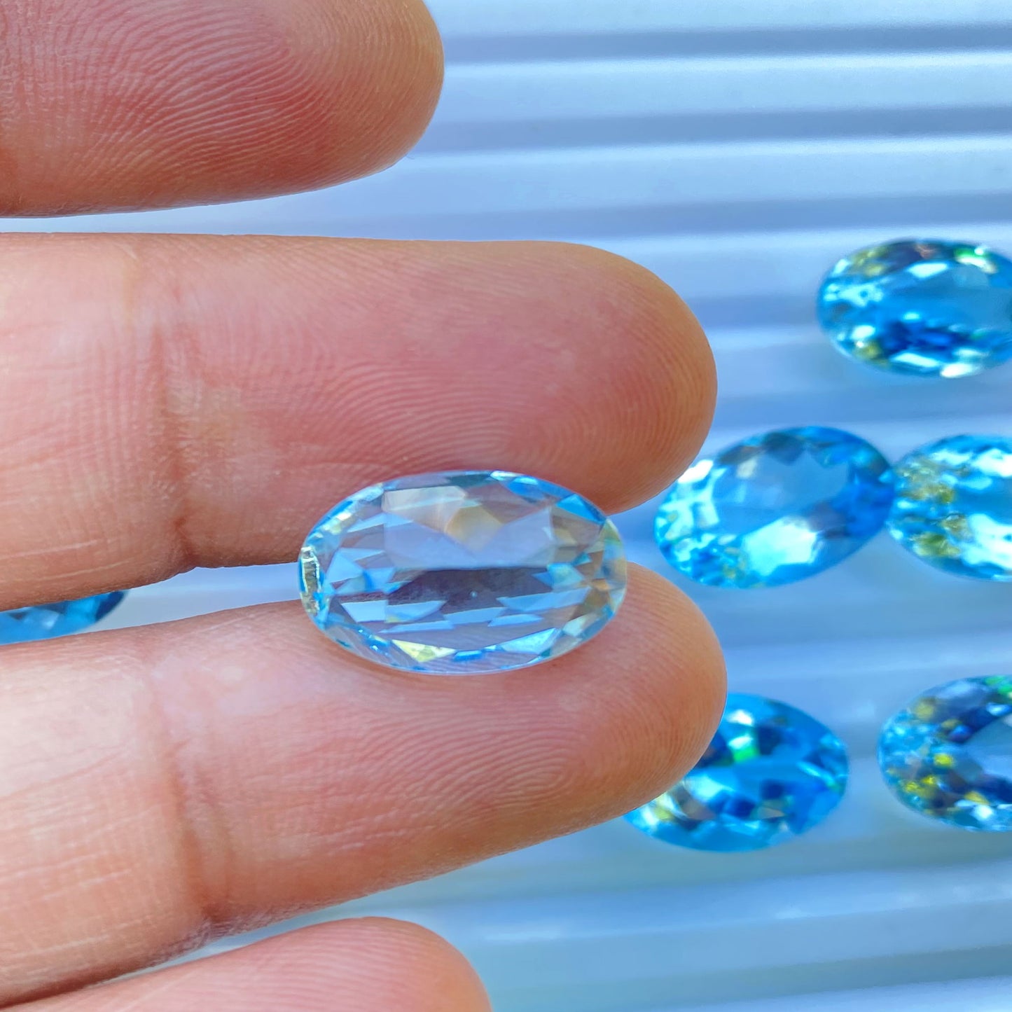Natural Oval Calibrated 10x14 mm Blue Topaz Loose Gemstone