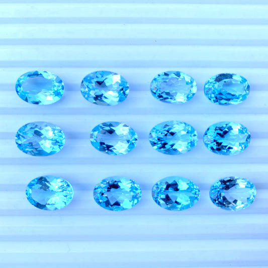 Natural Oval Calibrated 10x14 mm Blue Topaz Loose Gemstone