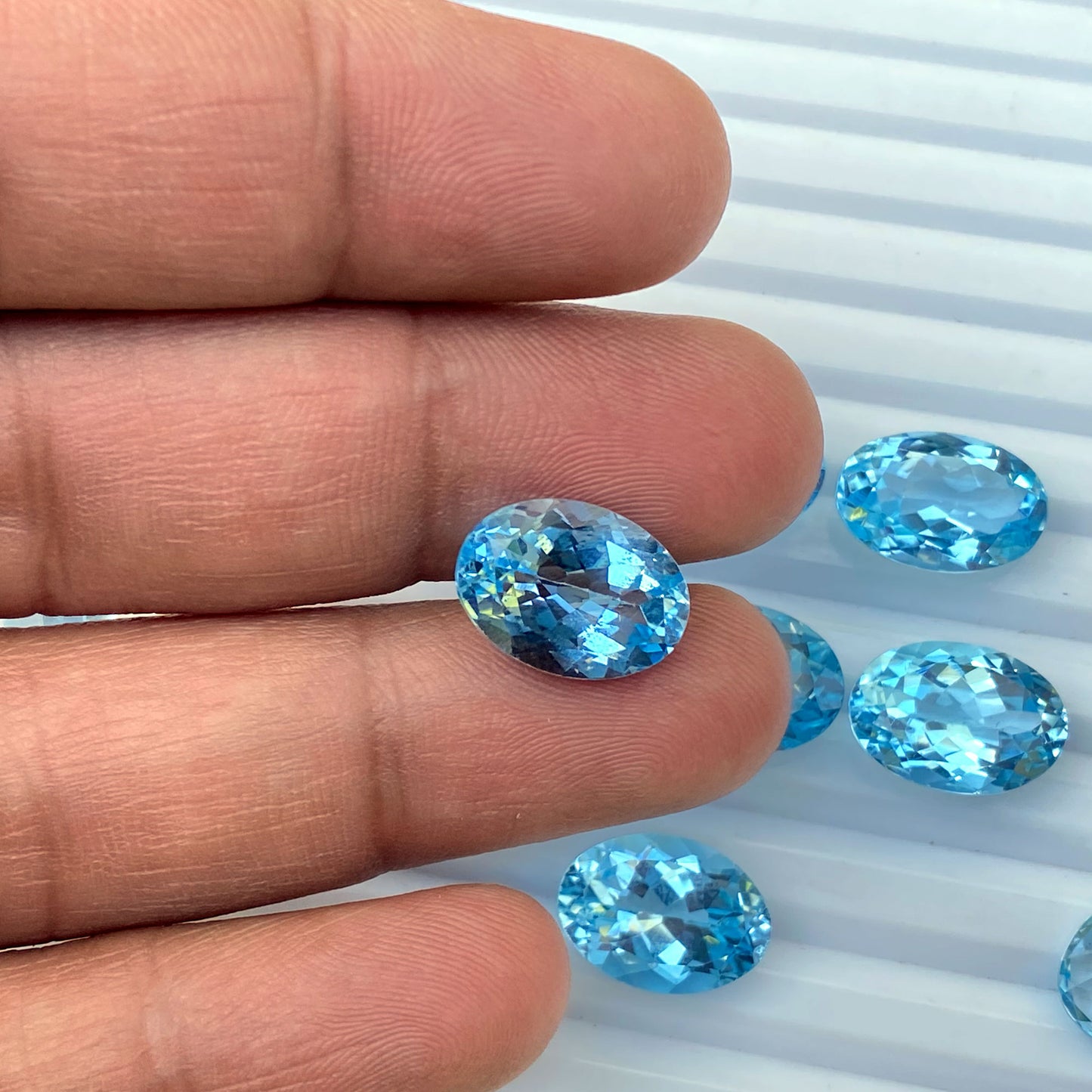 Natural Oval Calibrated 10x14 mm Blue Topaz Loose Gemstone