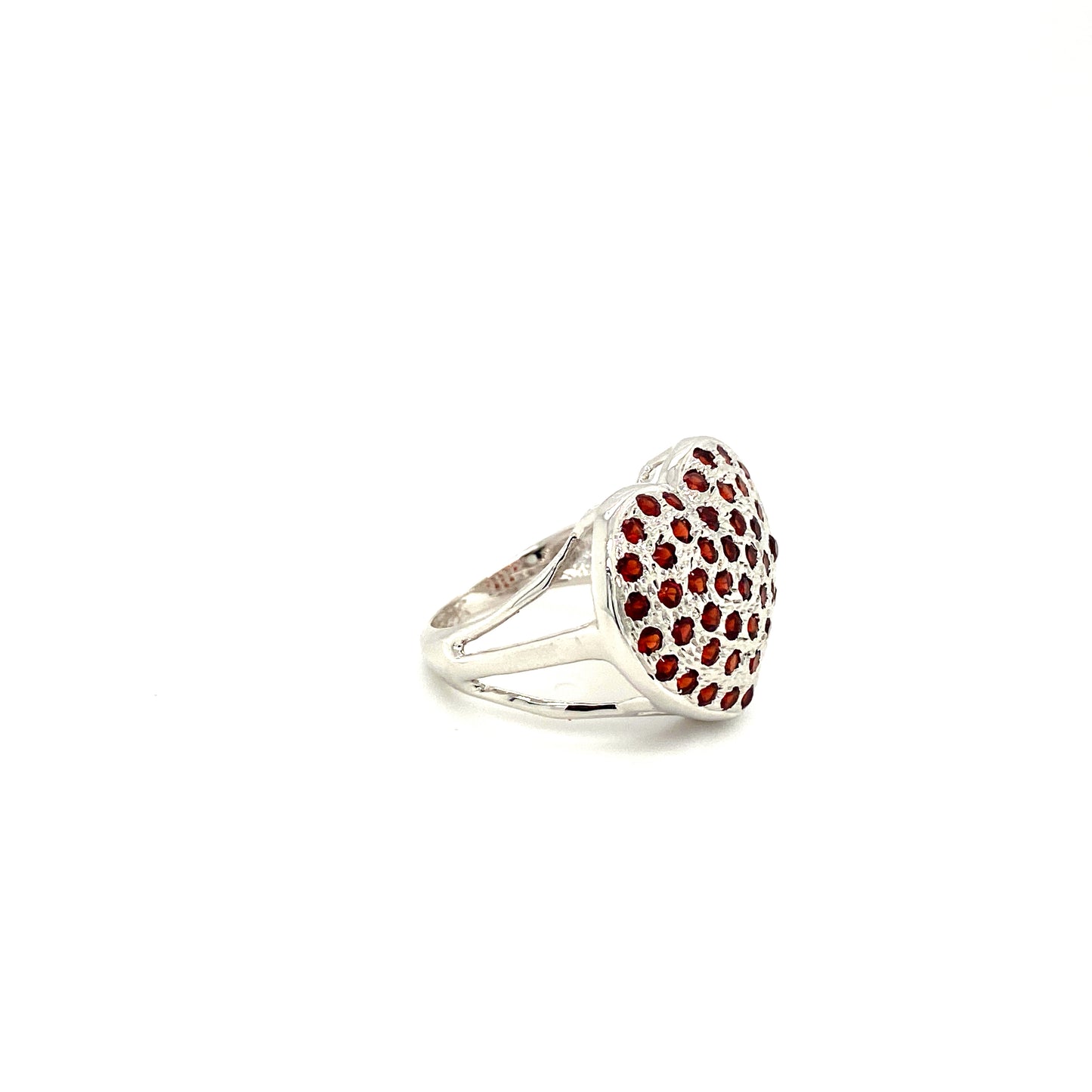 Garnet Heart Gemstone 925 Sterling Silver Ring