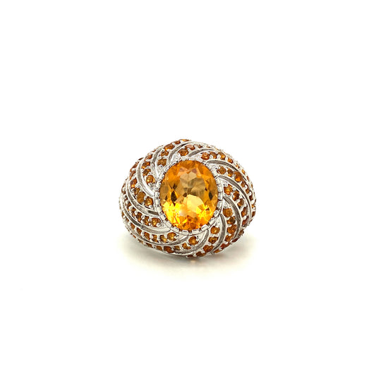 Natural Citrine Gemstone 925 Sterling Silver Ring | Paraiso Jewels