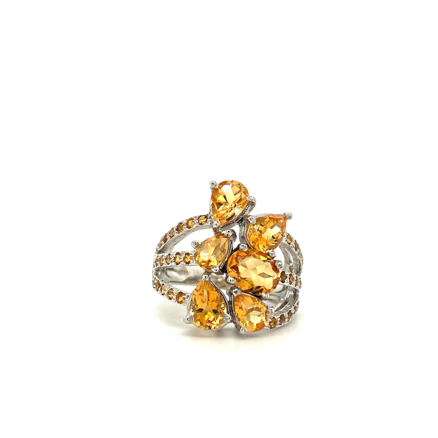 Natural Citrine Gemstone 925 Sterling Silver Ring