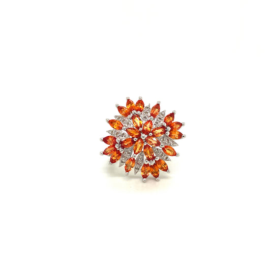 Natural Citrine Gemstone 925 Sterling Silver Ring
