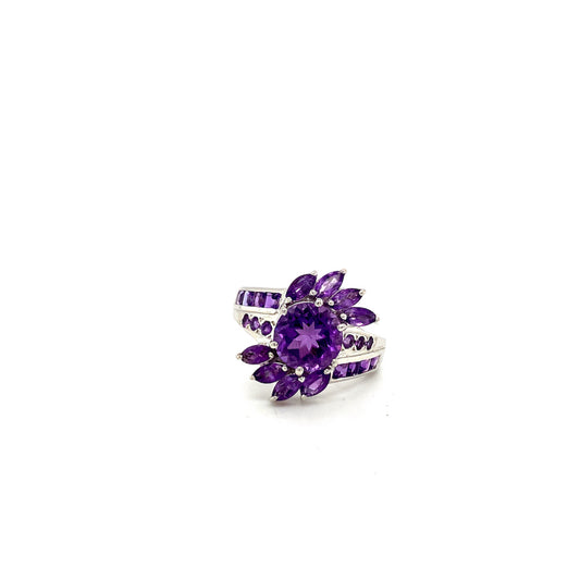 Natural Amethyst Gemstone 925 Sterling Silver Ring