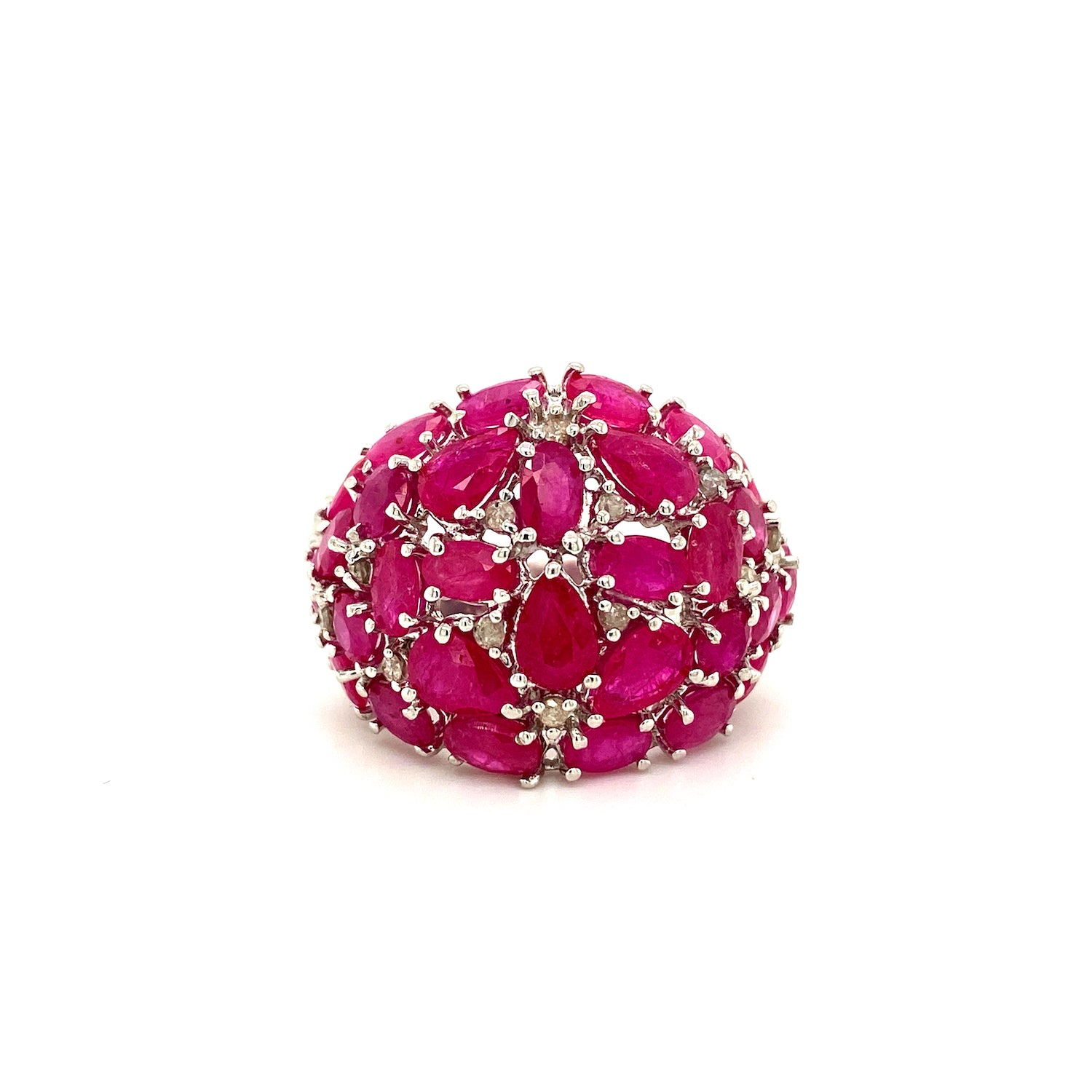 Natural Ruby Gemstone 925 Sterling Silver Cocktail Ring | Paraiso Jewels