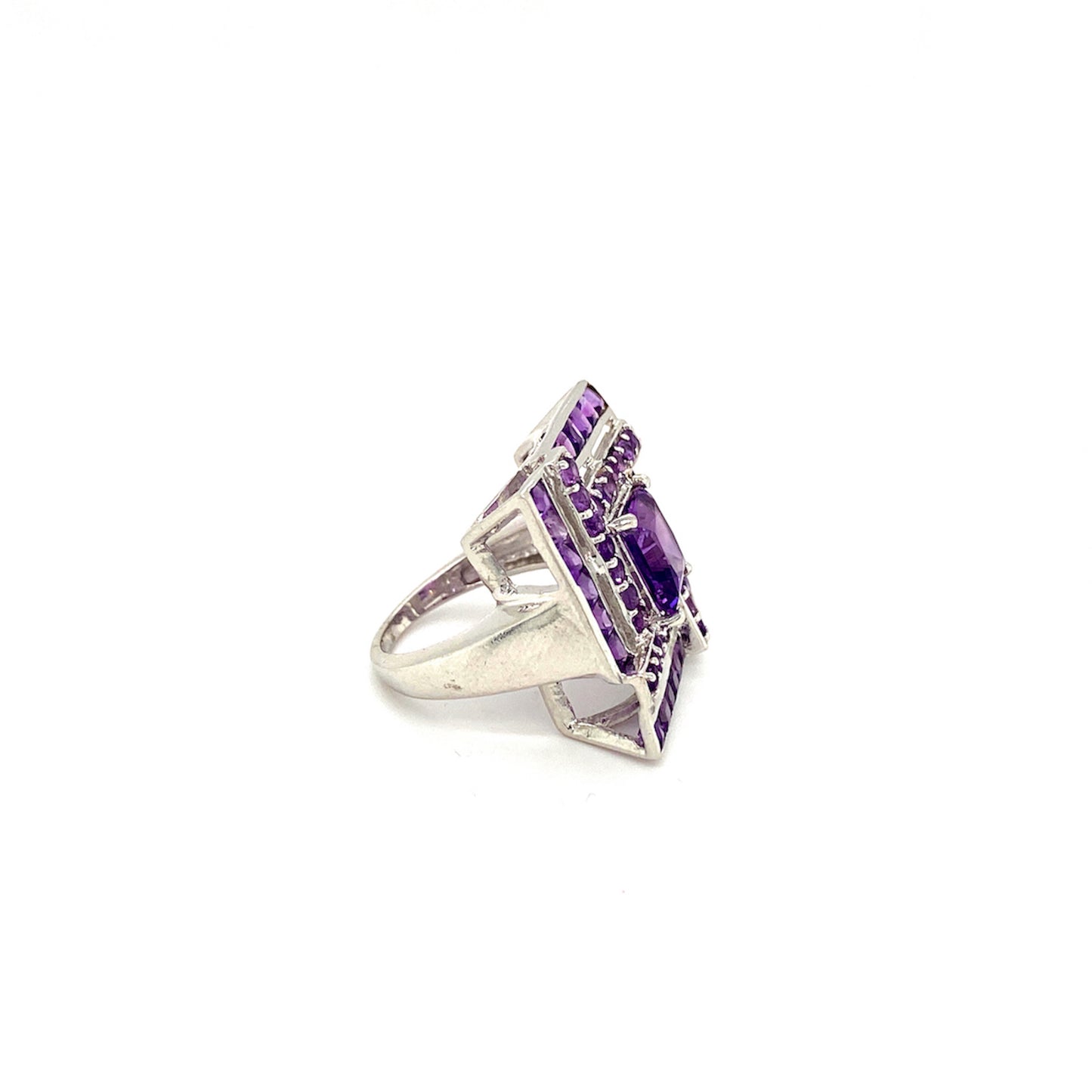 Natural Amethyst Gemstone 925 Sterling Silver Ring