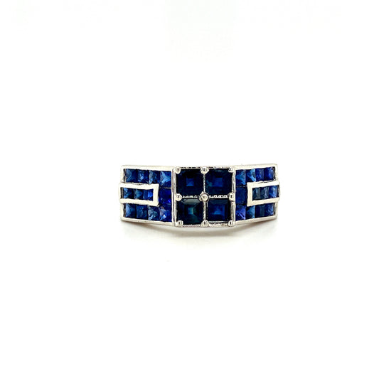 Natural Blue Sapphire Gemstone 925 Sterling Silver Ring | Paraiso Jewels