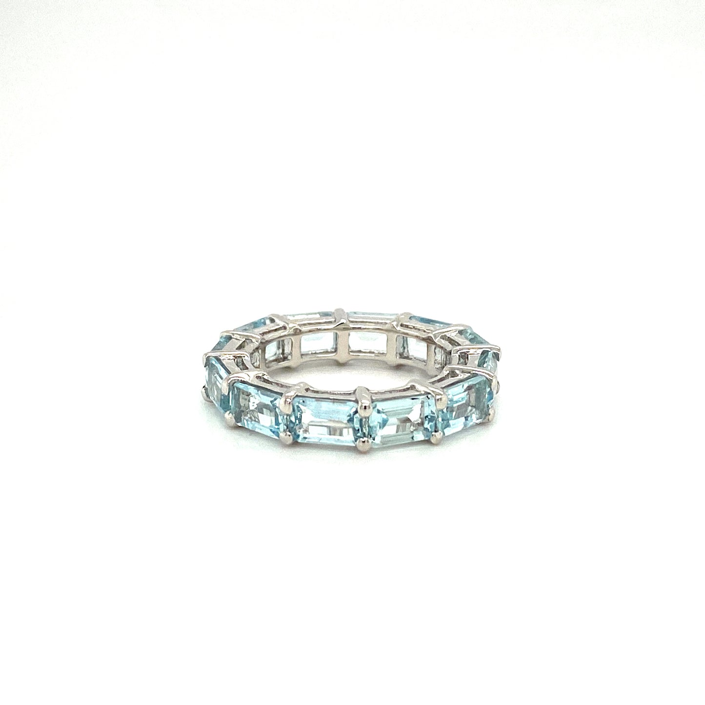 Natural Aquamarine Gemstone 925 Sterling Silver Ring - Side View | Paraiso Jewels