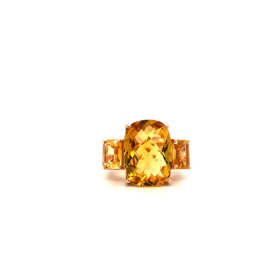 Natural Citrine Gemstone 925 Sterling Silver Ring | Paraiso Jewels