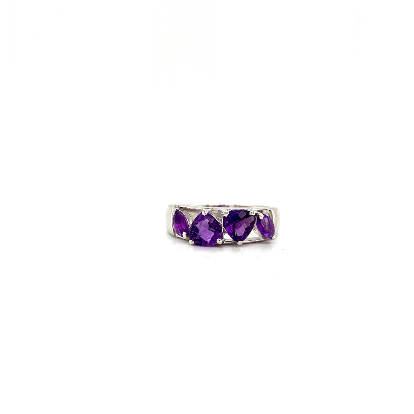 Natural Amethyst Gemstone 925 Sterling Silver Ring