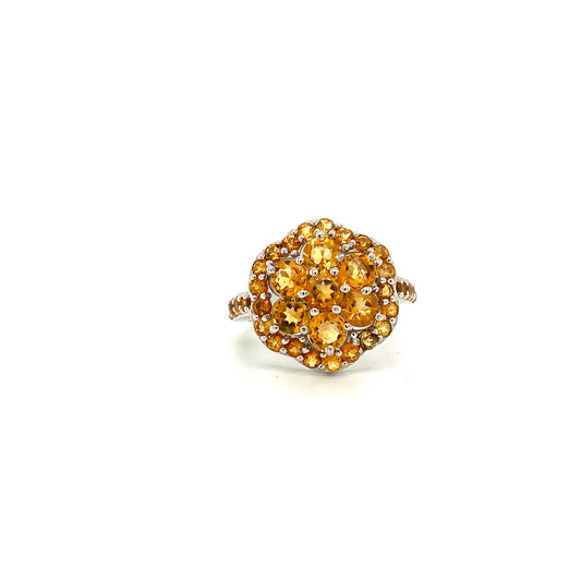 Natural Citrine Gemstone 925 Sterling Silver Ring | Paraiso Jewels