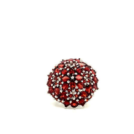 Natural Garnet Gemstone 925 Sterling Silver Ring | Paraiso Jewels
