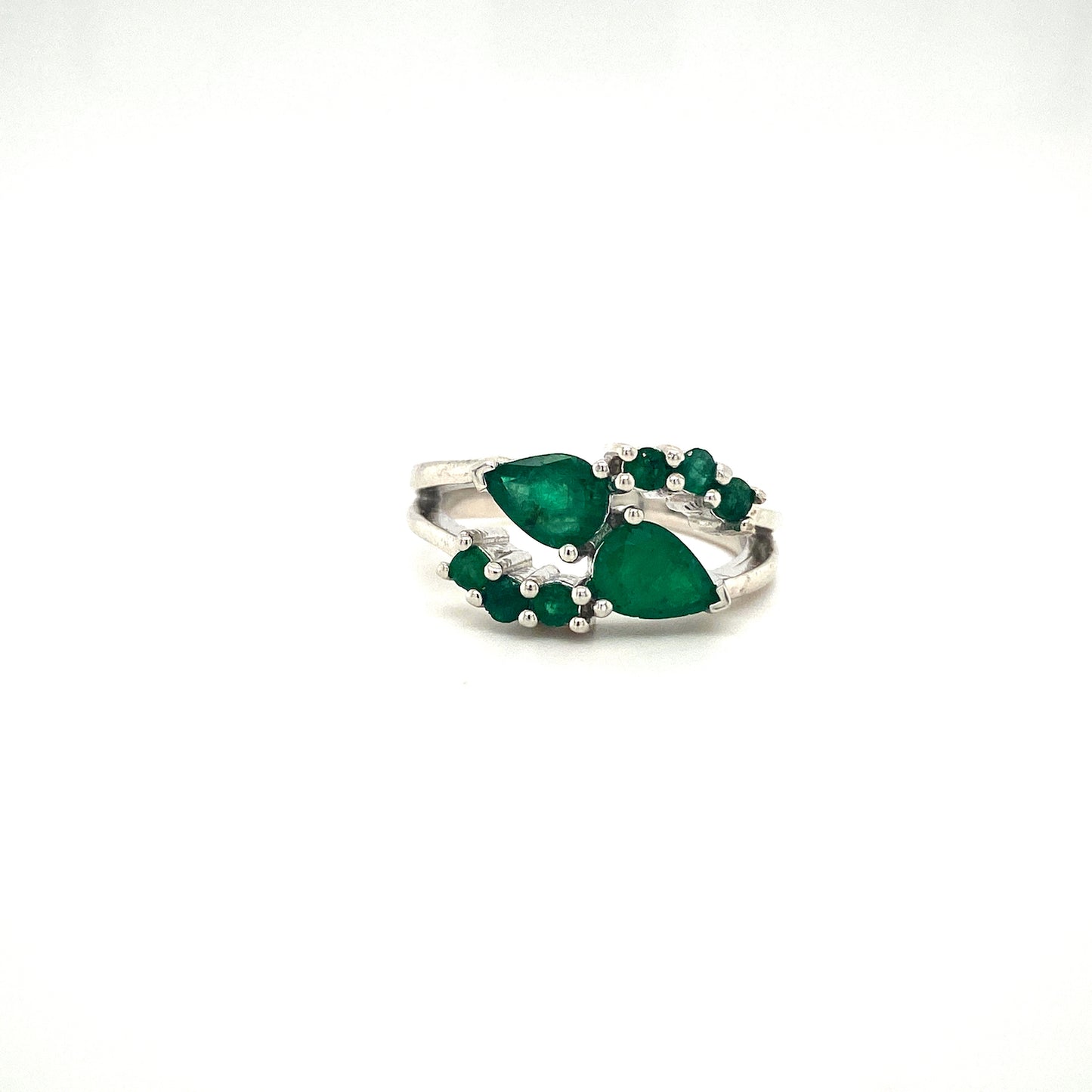 Natural Emerald Gemstone 925 Sterling Silver Statement Ring | Paraiso Jewels