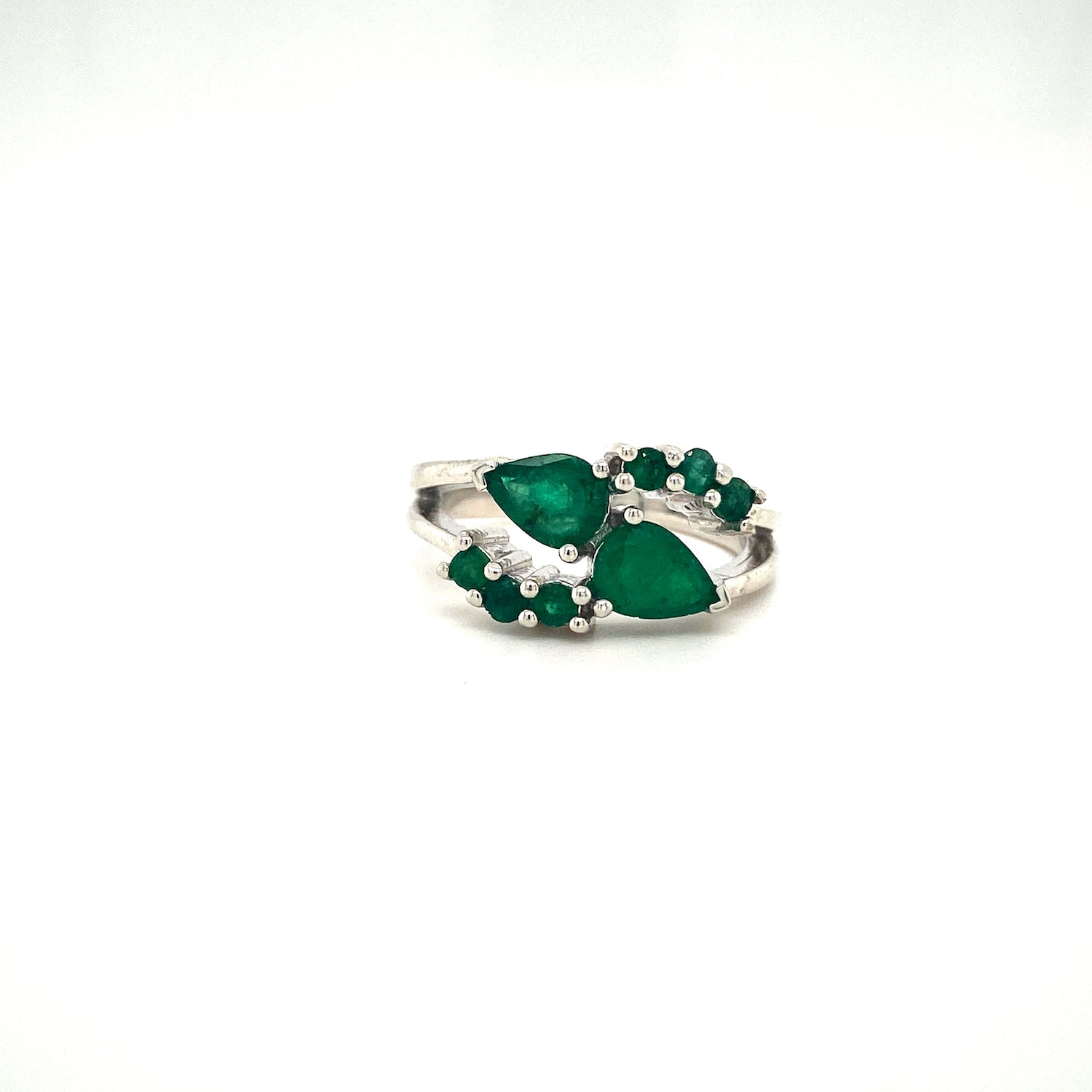 Natural Emerald Gemstone 925 Sterling Silver Statement Ring | Paraiso Jewels