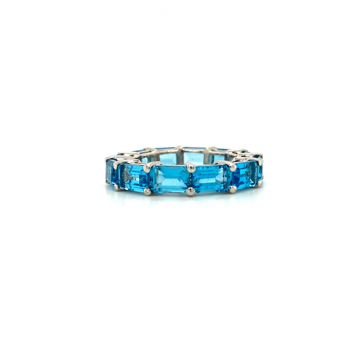 Natural Blue Topaz Gemstone 925 Sterling Silver Ring | Paraiso Jewels