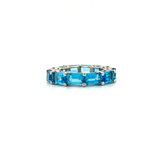 Natural Blue Topaz Gemstone 925 Sterling Silver Ring | Paraiso Jewels