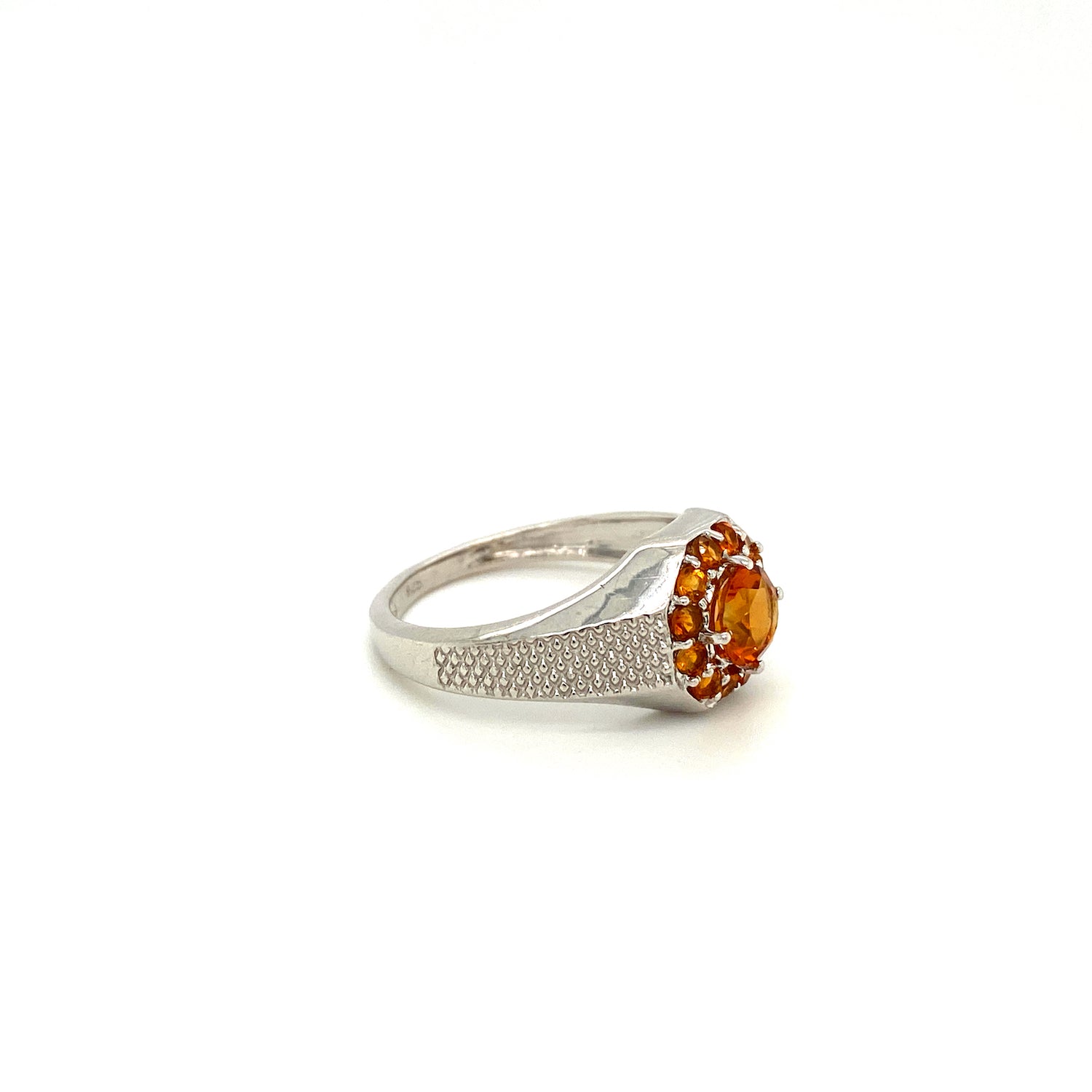Natural Citrine Gemstone 925 Sterling Silver Ring - Side View | Paraiso Jewels