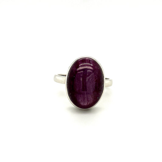 Natural Star Ruby Gemstone 925 Sterling Silver Ring | Paraiso Jewels