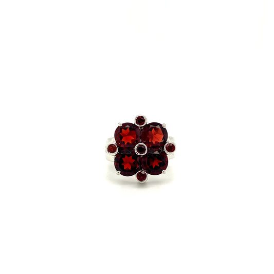 Natural Garnet Gemstone 925 Sterling Silver Ring | Paraiso Jewels