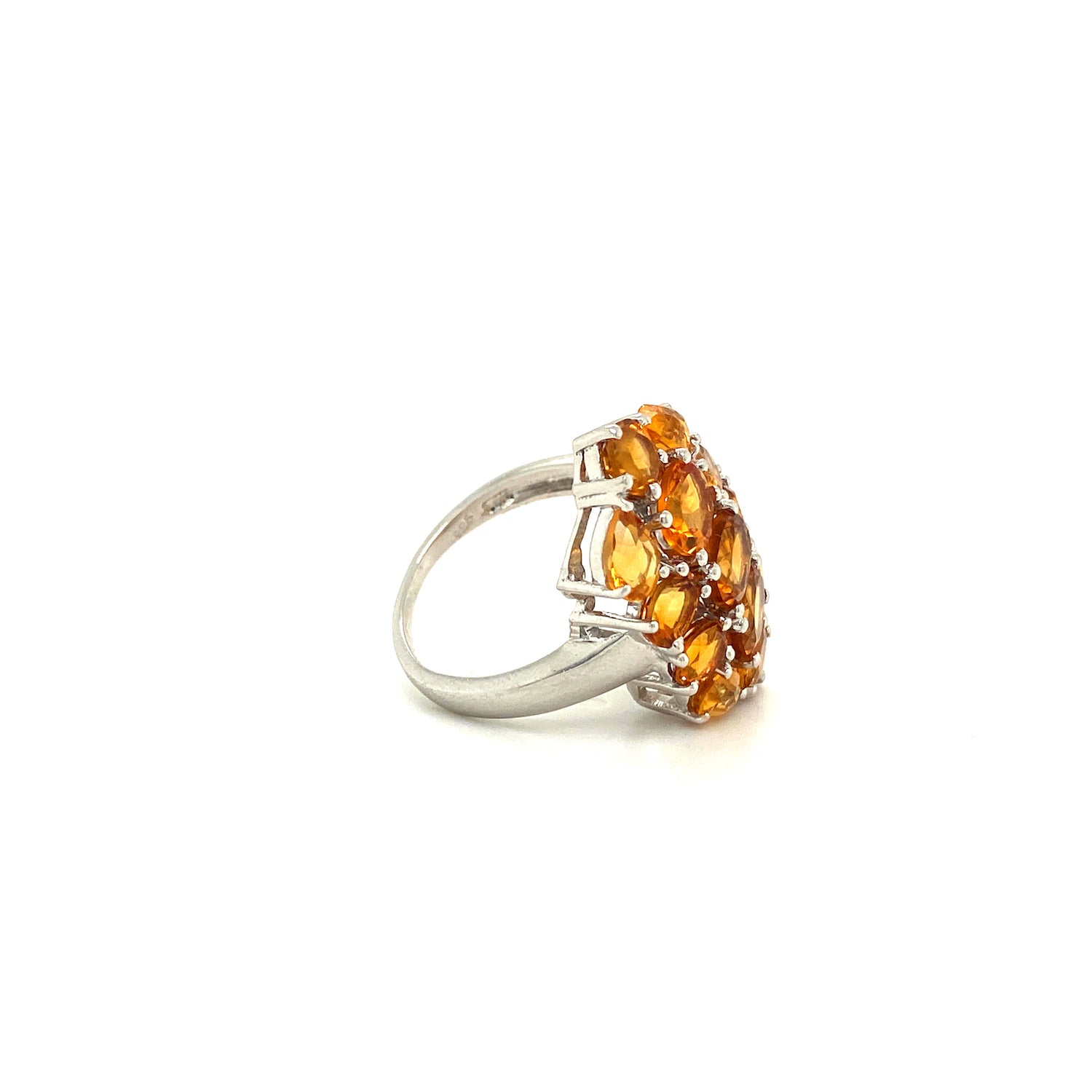 Natural Citrine Gemstone 925 Sterling Silver Ring - Side View | Paraiso Jewels