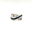 Natural Sapphire Diamond Ruby Gemstone 925 Sterling Silver Ring | Paraiso Jewels
