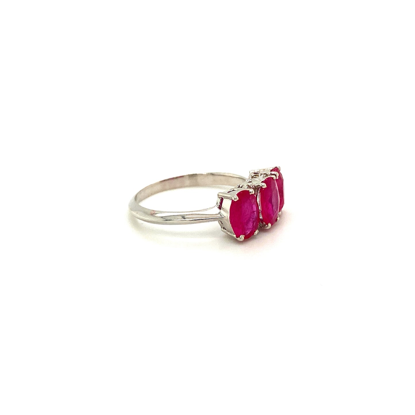 Natural Ruby Gemstone 925 Sterling Silver Statement Ring - Side View | Paraiso Jewels