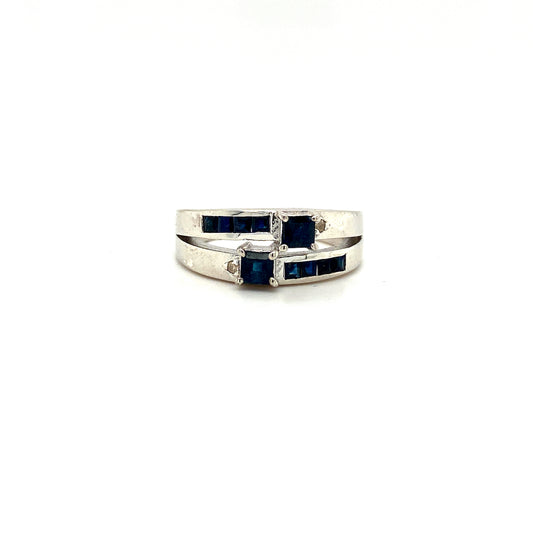 Natural Sapphire Gemstone 925 Sterling Silver Ring | Paraiso Jewels