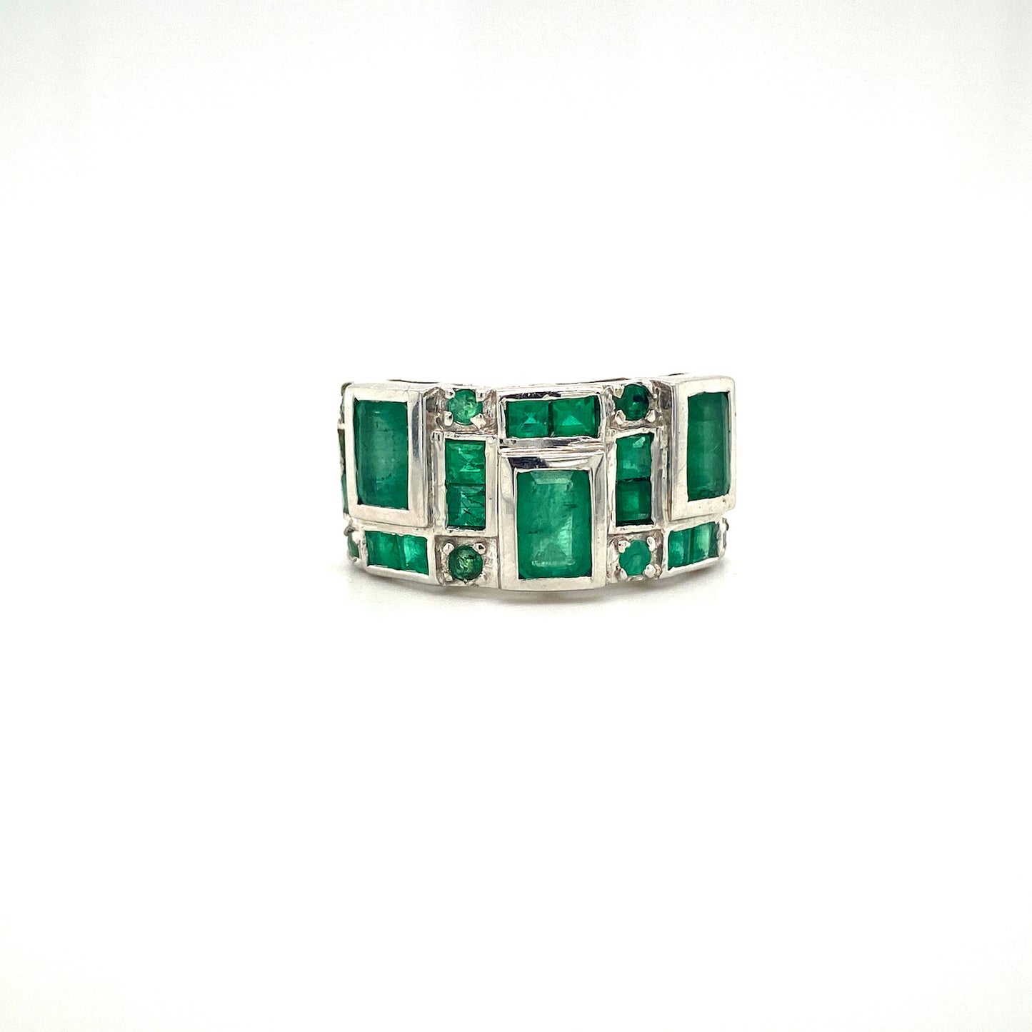 Natural Emerald Gemstone 925 Sterling Silver Ring | Paraiso Jewels